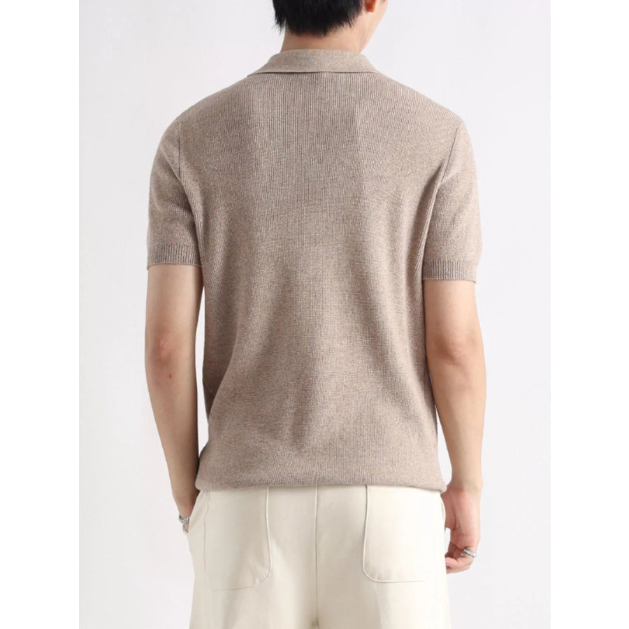 Men’s Plus Size Textured Knit Zip-Up Top Apparel and Accessories