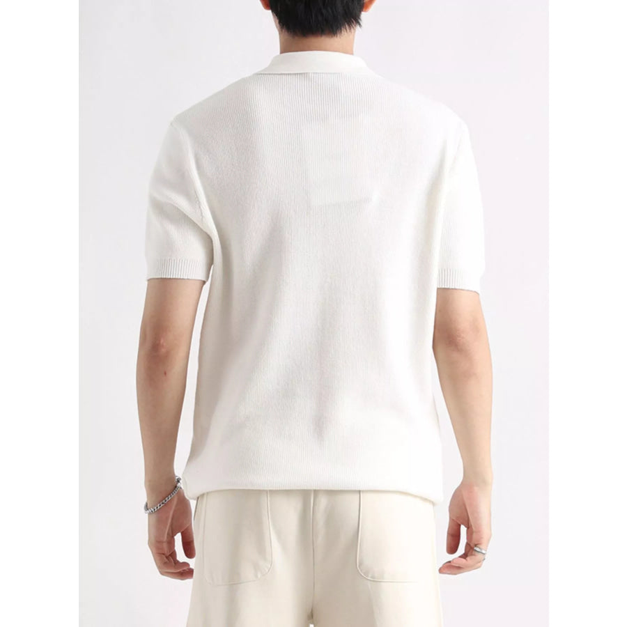 Men’s Plus Size Textured Knit Zip-Up Top Apparel and Accessories