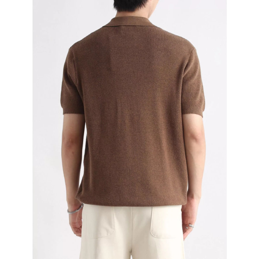 Men’s Plus Size Textured Knit Zip-Up Top Apparel and Accessories