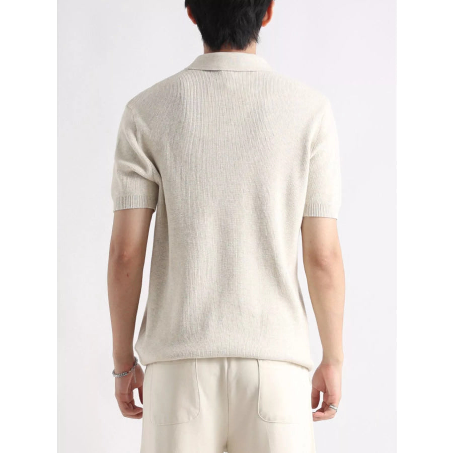 Men’s Plus Size Textured Knit Zip-Up Top Apparel and Accessories