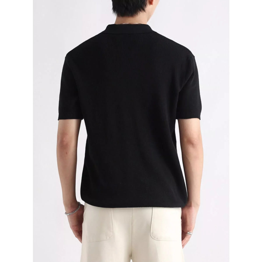 Men’s Plus Size Textured Knit Zip-Up Top Apparel and Accessories