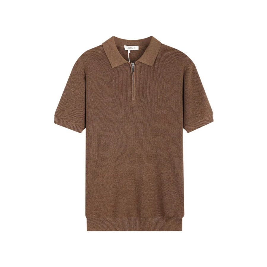 Men’s Plus Size Textured Knit Zip-Up Top Apparel and Accessories
