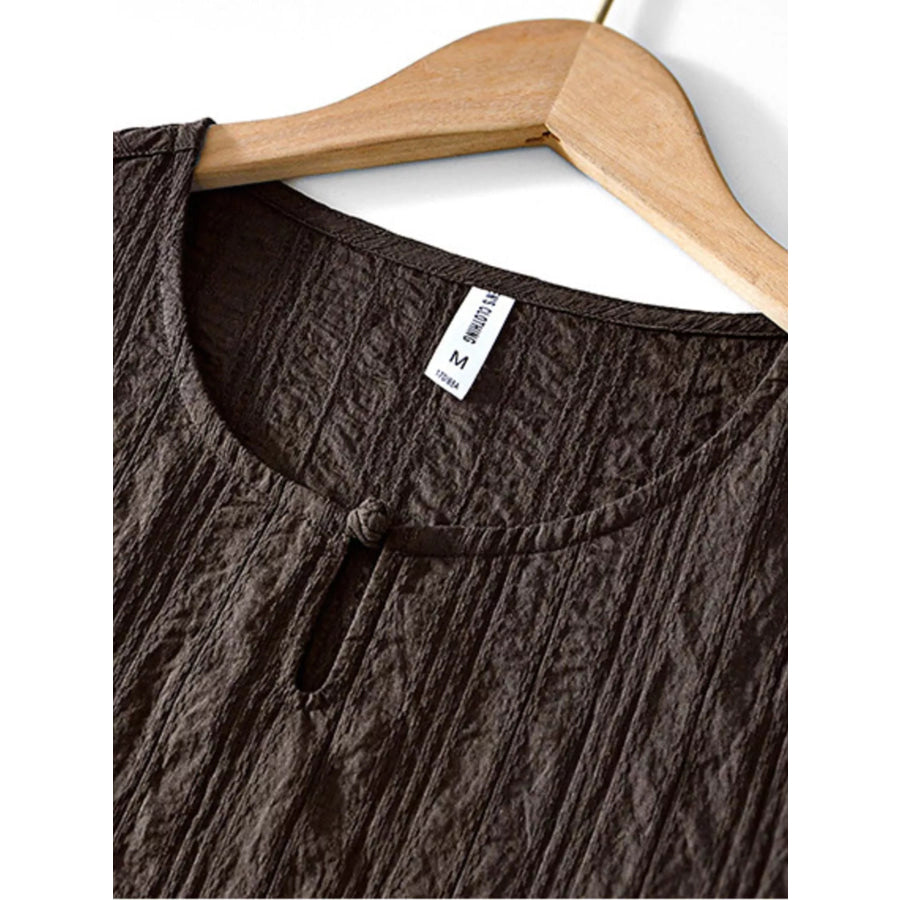 Men’s Plus Size Textured Short Sleeve Blouse Apparel and Accessories