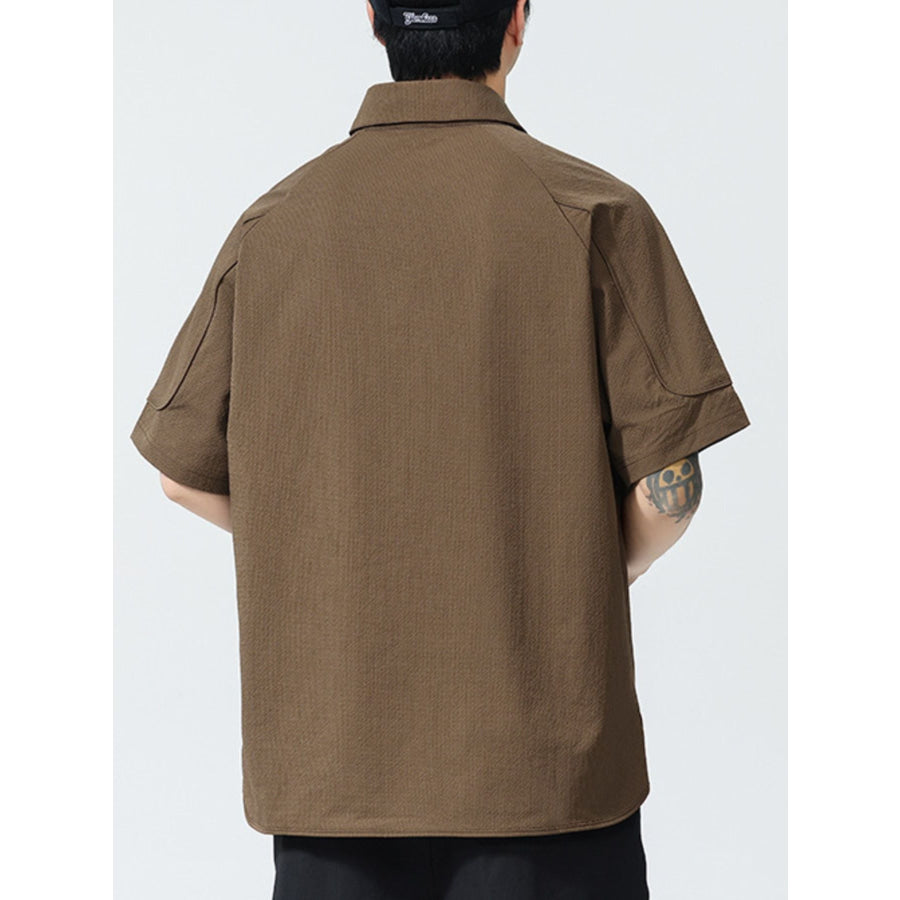 Men’s Plus Size Textured Short Sleeve Polo Apparel and Accessories