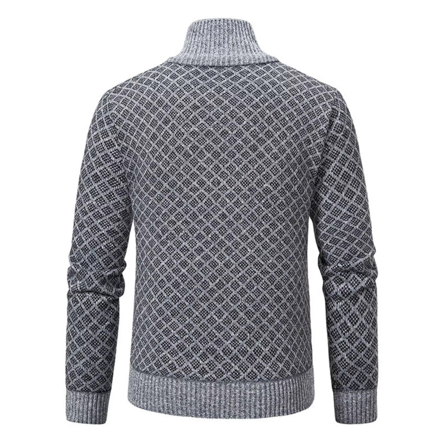 Men’s Plus Size Textured Zip-Up Cardigan Apparel and Accessories