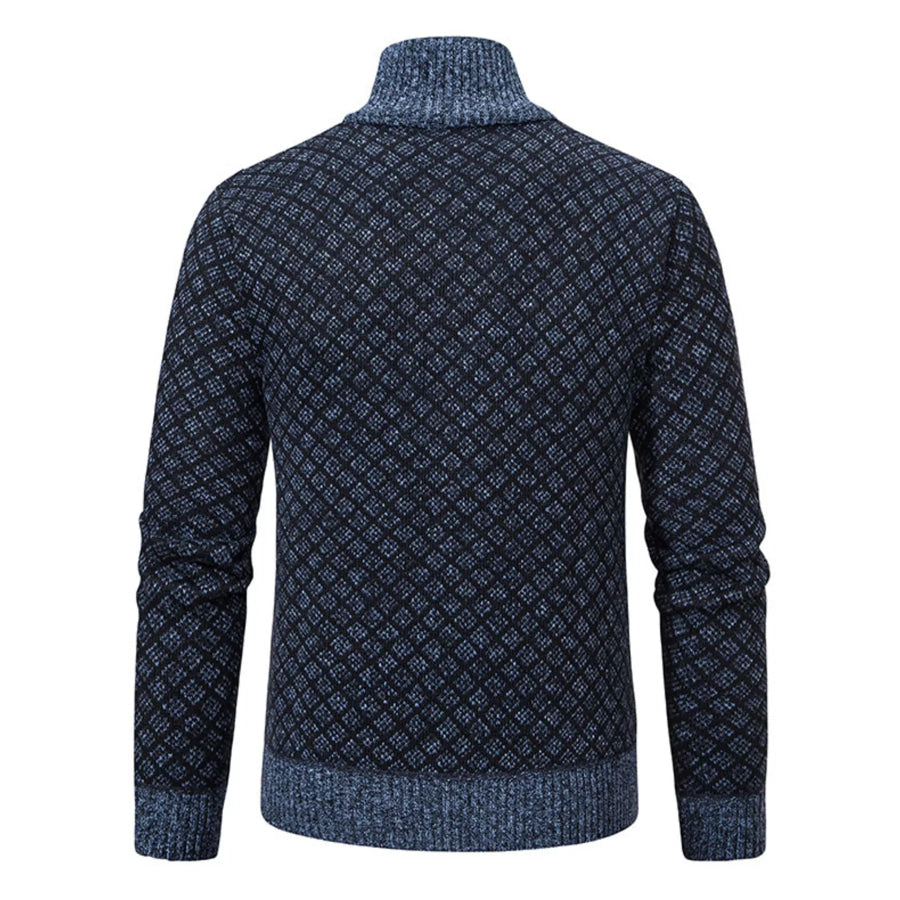 Men’s Plus Size Textured Zip-Up Cardigan Apparel and Accessories