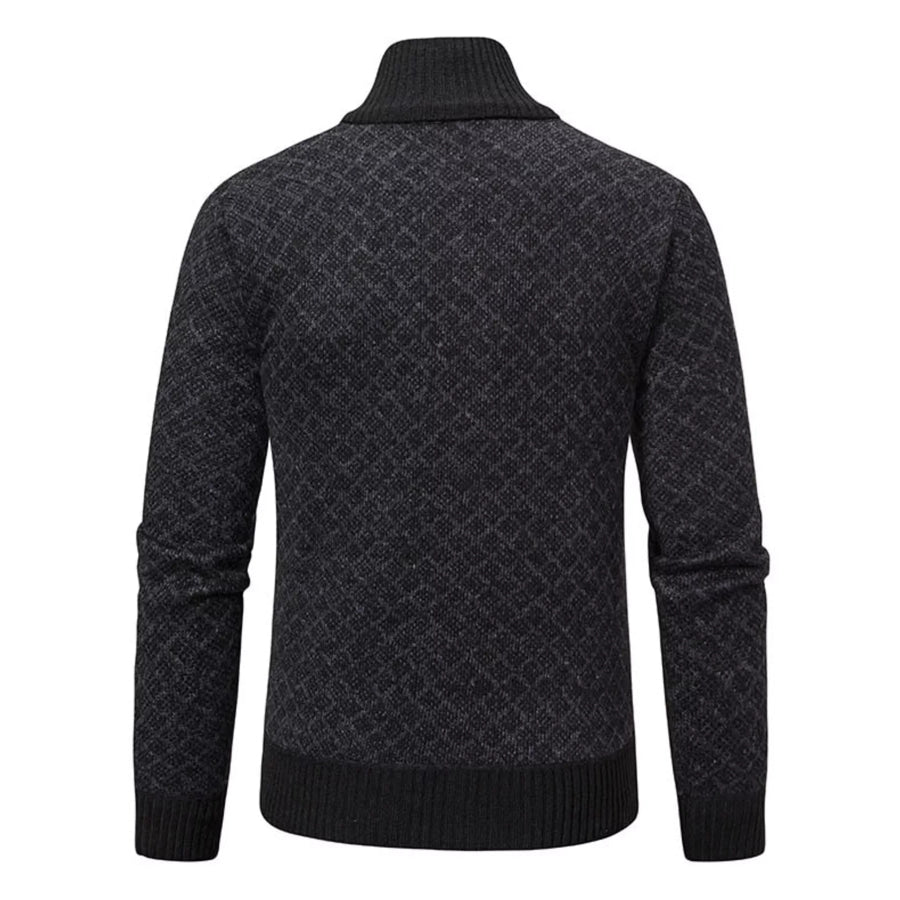 Men’s Plus Size Textured Zip-Up Cardigan Apparel and Accessories