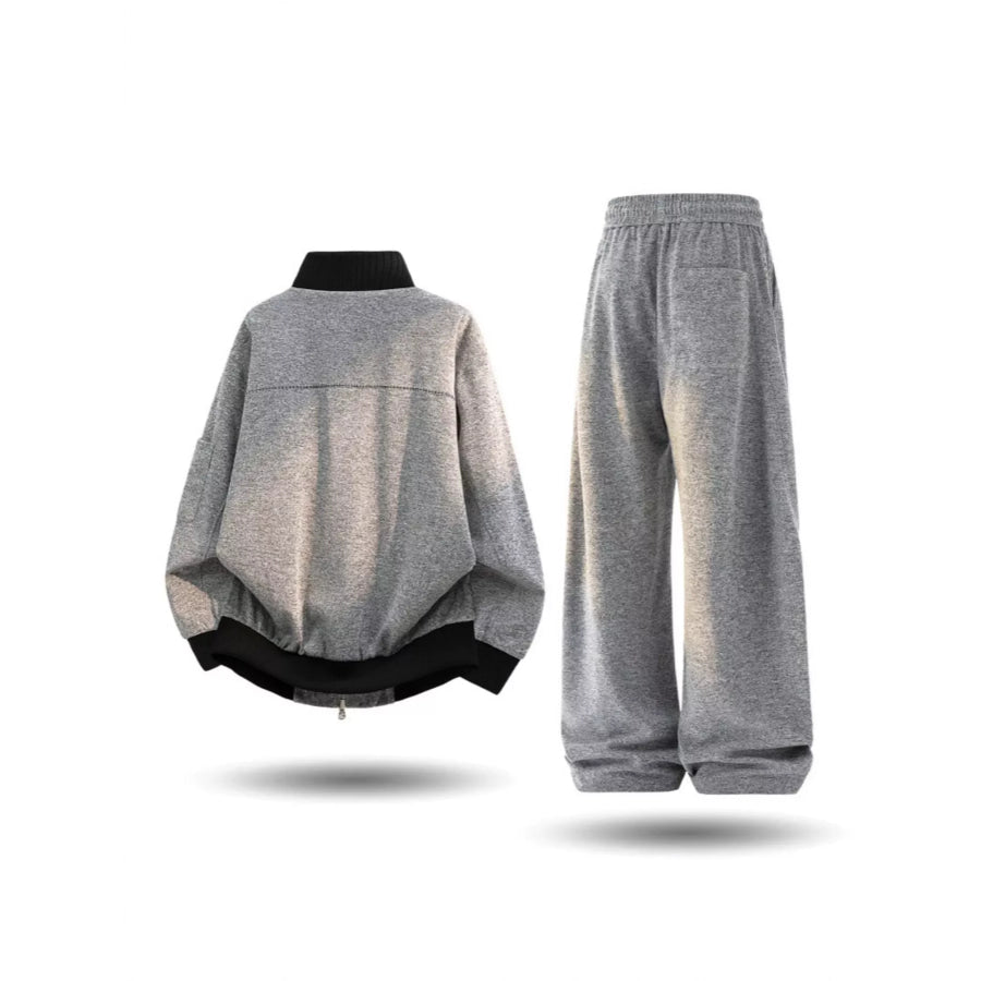 Men’s Plus Size Thick Jacket and Pants Tracksuit Set Apparel and Accessories