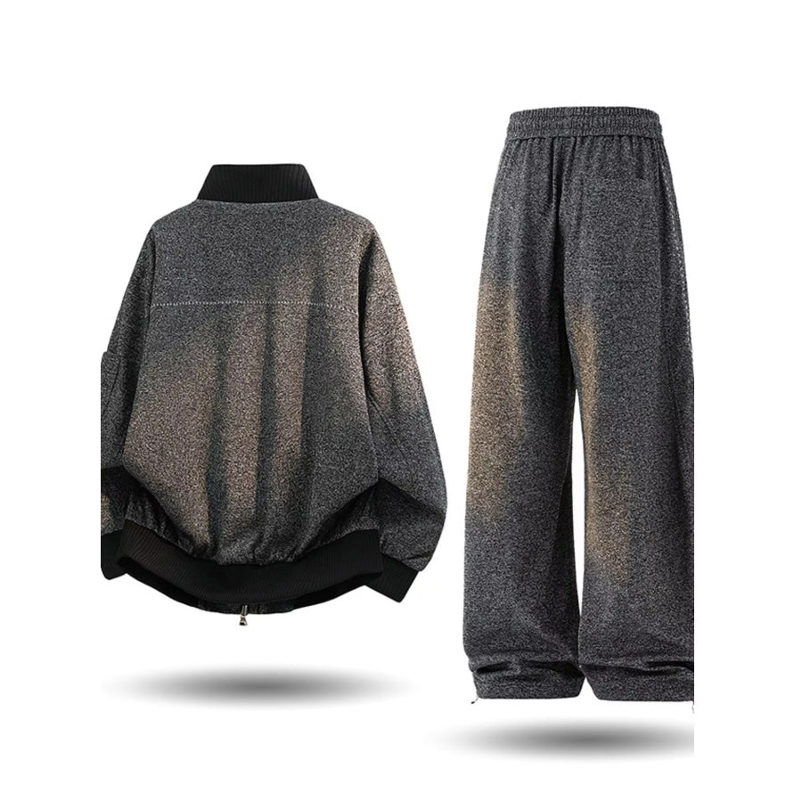 Men’s Plus Size Thick Jacket and Pants Tracksuit Set Dark Gray / M Apparel and Accessories