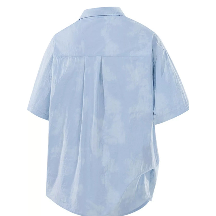 Men’s Plus Size Tie-Dye Print Casual Short Sleeve Shirt Apparel and Accessories