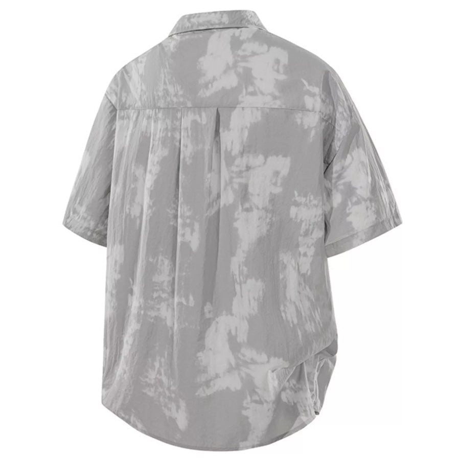 Men’s Plus Size Tie-Dye Print Casual Short Sleeve Shirt Apparel and Accessories