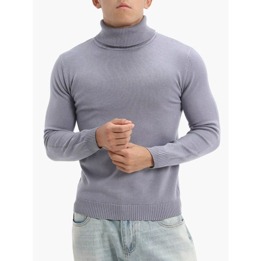 Men’s Plus Size Turtleneck Long Sleeve Sweater Apparel and Accessories