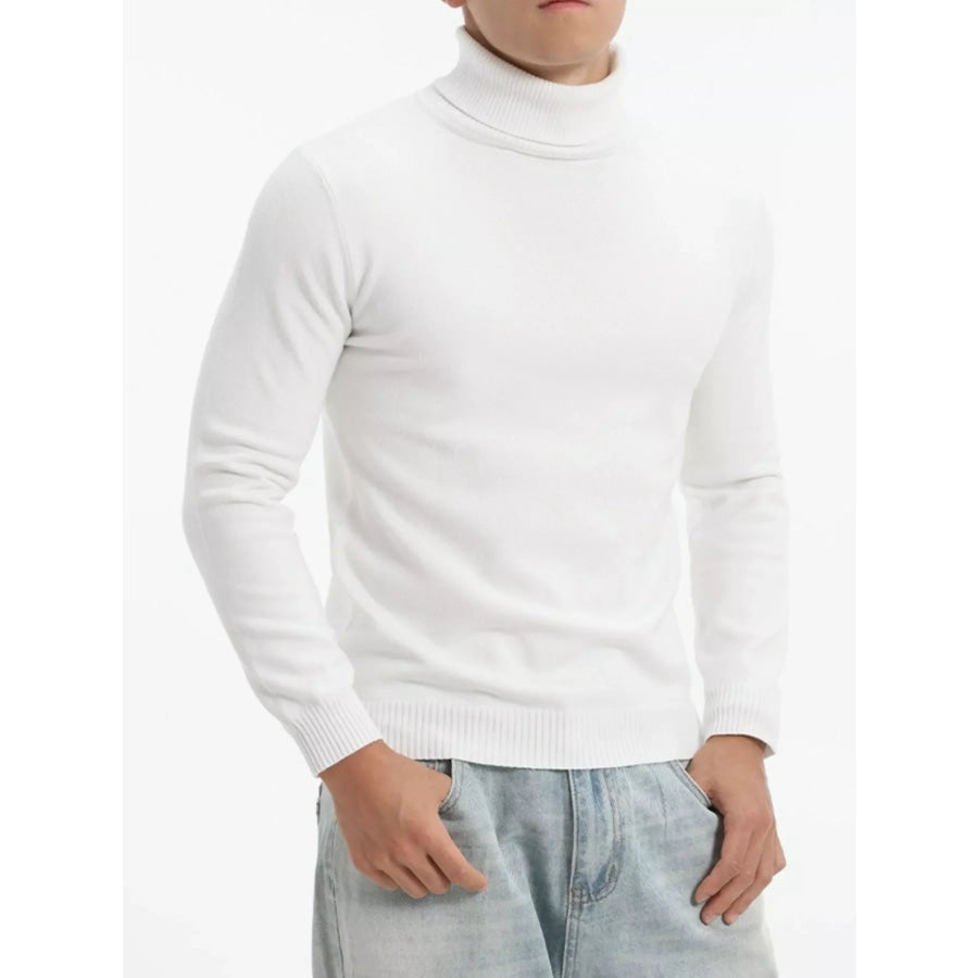 Men’s Plus Size Turtleneck Long Sleeve Sweater Apparel and Accessories
