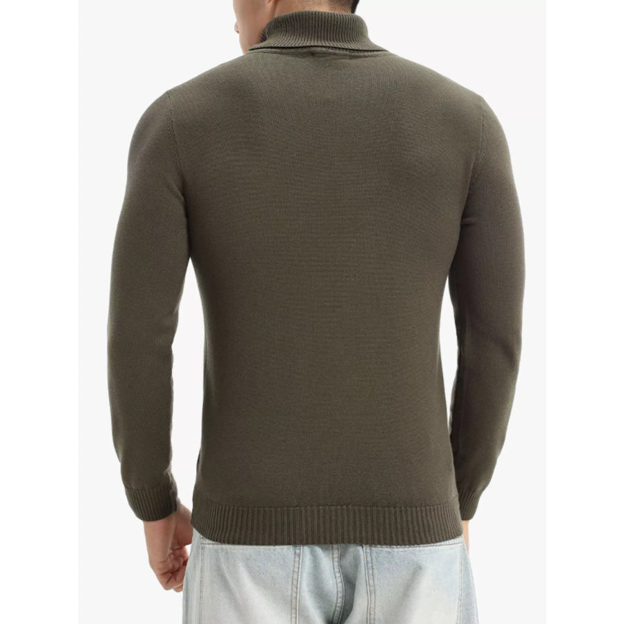 Men’s Plus Size Turtleneck Long Sleeve Sweater Apparel and Accessories