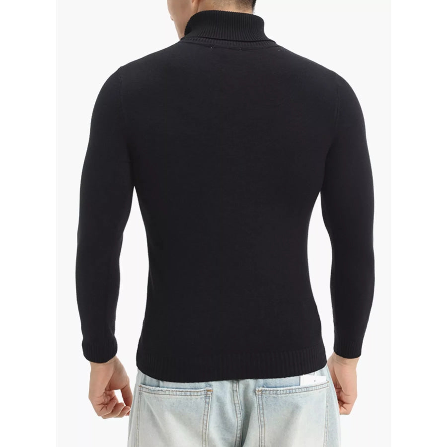 Men’s Plus Size Turtleneck Long Sleeve Sweater Apparel and Accessories
