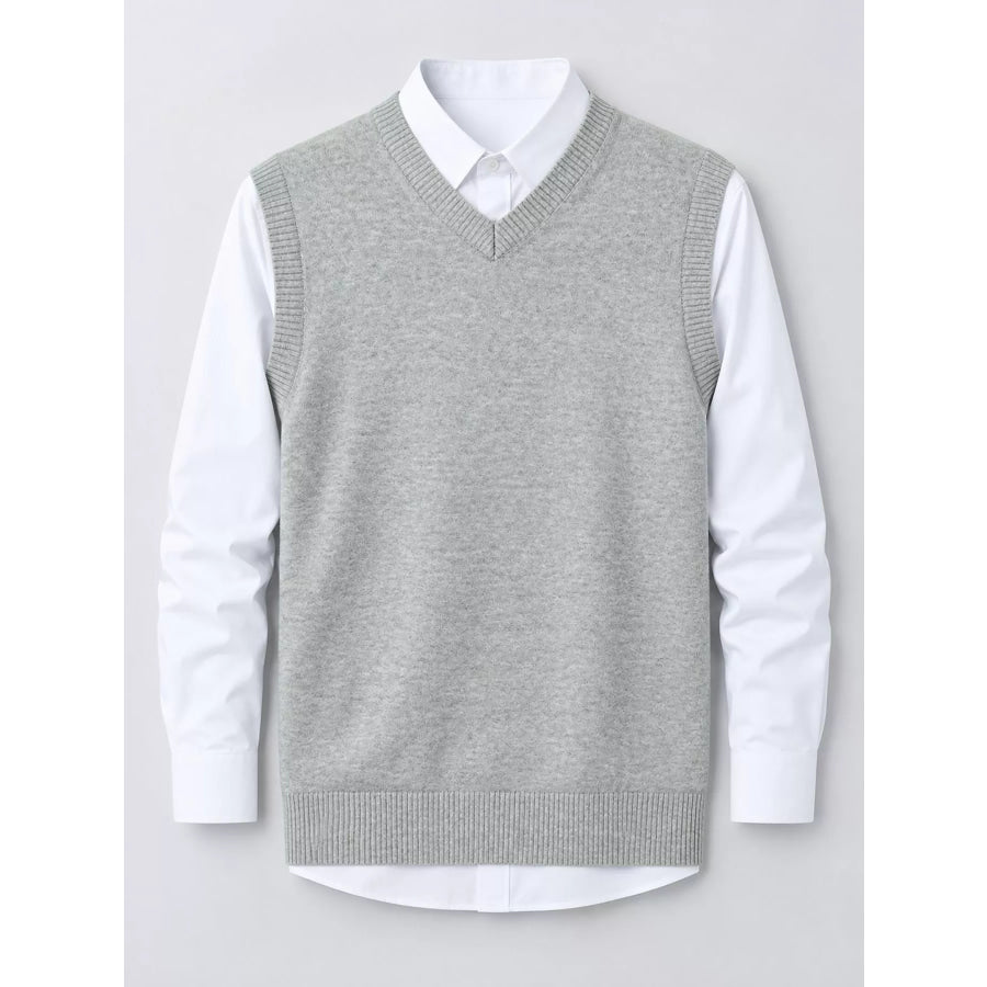 Men’s Plus Size V-Neck Sweater Vest Apparel and Accessories
