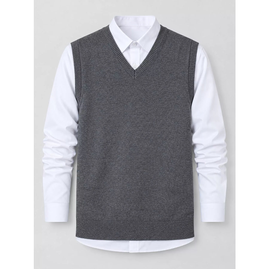 Men’s Plus Size V-Neck Sweater Vest Apparel and Accessories