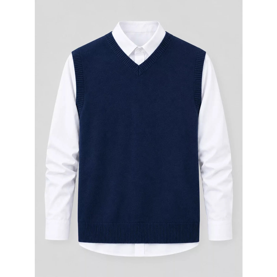 Men’s Plus Size V-Neck Sweater Vest Apparel and Accessories