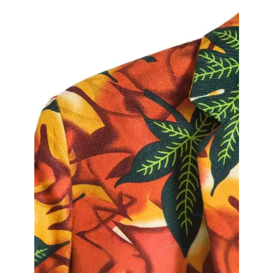 Men’s Plus Size Vibrant Leaf Print Blazer Apparel and Accessories