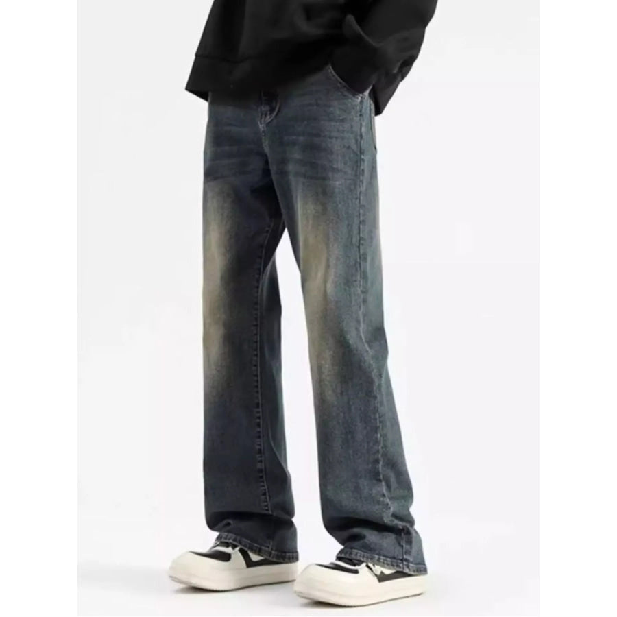 Men’s Plus Size Vintage Wash Loose Fit Jeans Blue / M Apparel and Accessories