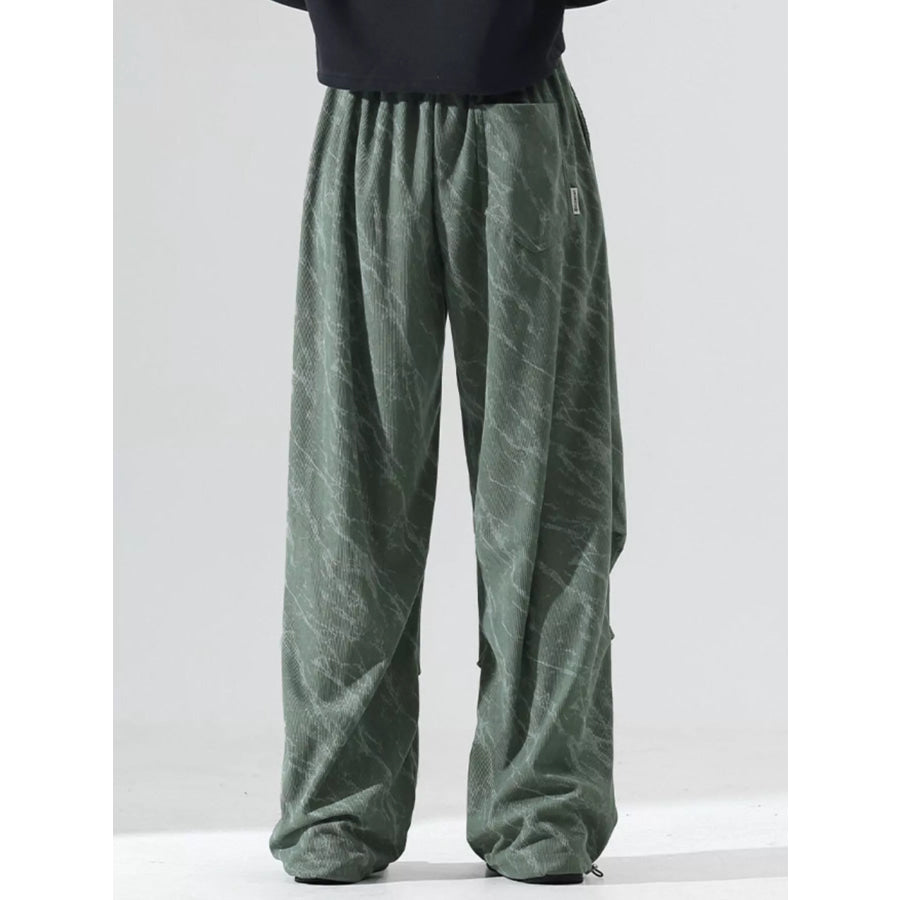 Men’s Plus Size Vintage Wash Wide Leg Pants Apparel and Accessories