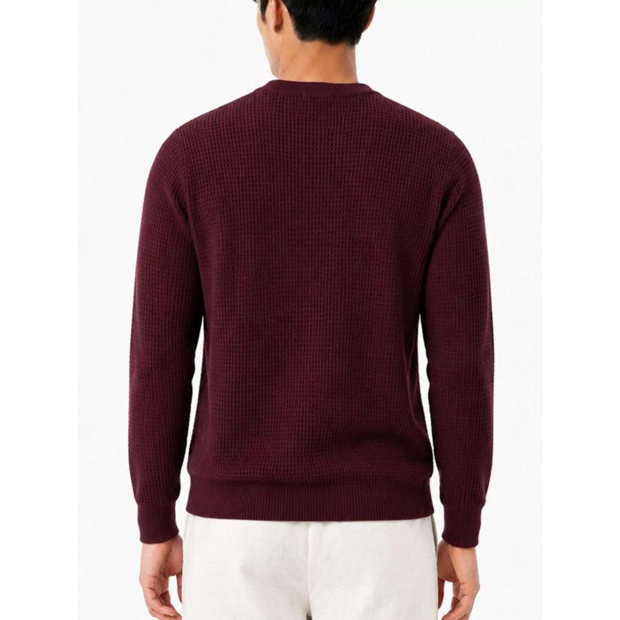 Men’s Plus Size Waffle-Knit Crew Neck Knit Top Apparel and Accessories
