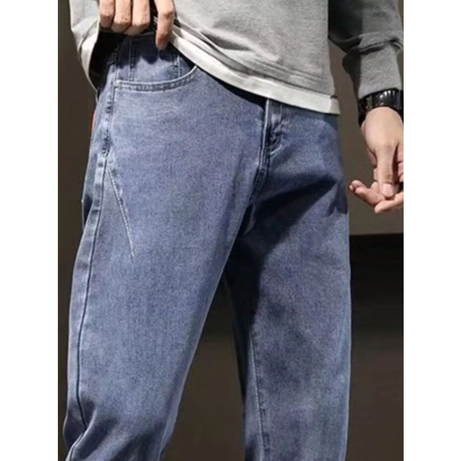 Men’s Plus Size Wash Straight Leg Jeans Apparel and Accessories