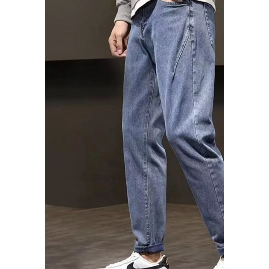 Men’s Plus Size Wash Straight Leg Jeans Medium / M Apparel and Accessories