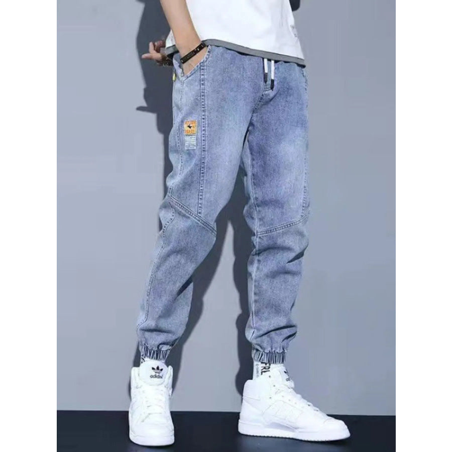 Men’s Plus Size Washed Jeans with Pockets Blue / M Apparel and Accessories