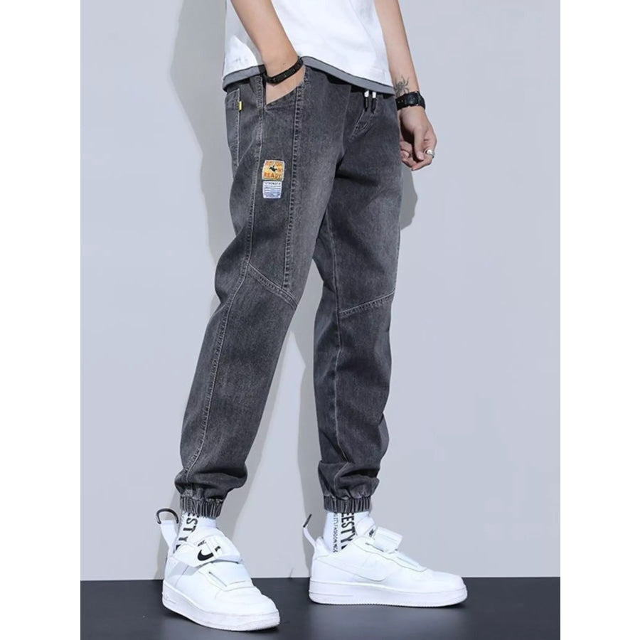 Men’s Plus Size Washed Jeans with Pockets Gray / M Apparel and Accessories