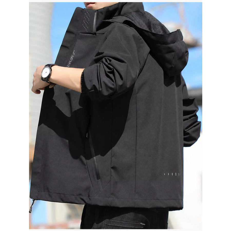 Men’s Plus Size Waterproof Zip Up Windbreaker Jacket Apparel and Accessories