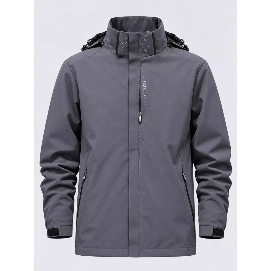 Men’s Plus Size Waterproof Zip Up Windbreaker Jacket Apparel and Accessories