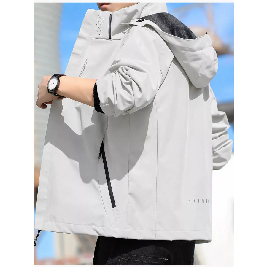 Men’s Plus Size Waterproof Zip Up Windbreaker Jacket Apparel and Accessories