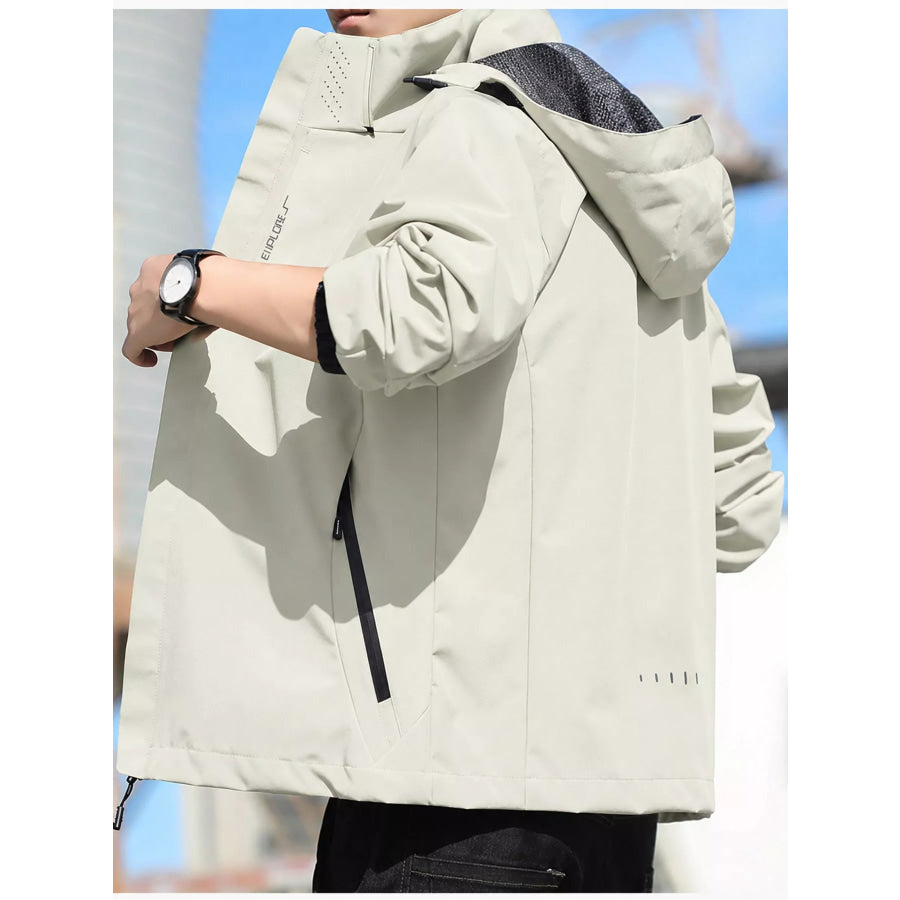 Men’s Plus Size Waterproof Zip Up Windbreaker Jacket Apparel and Accessories