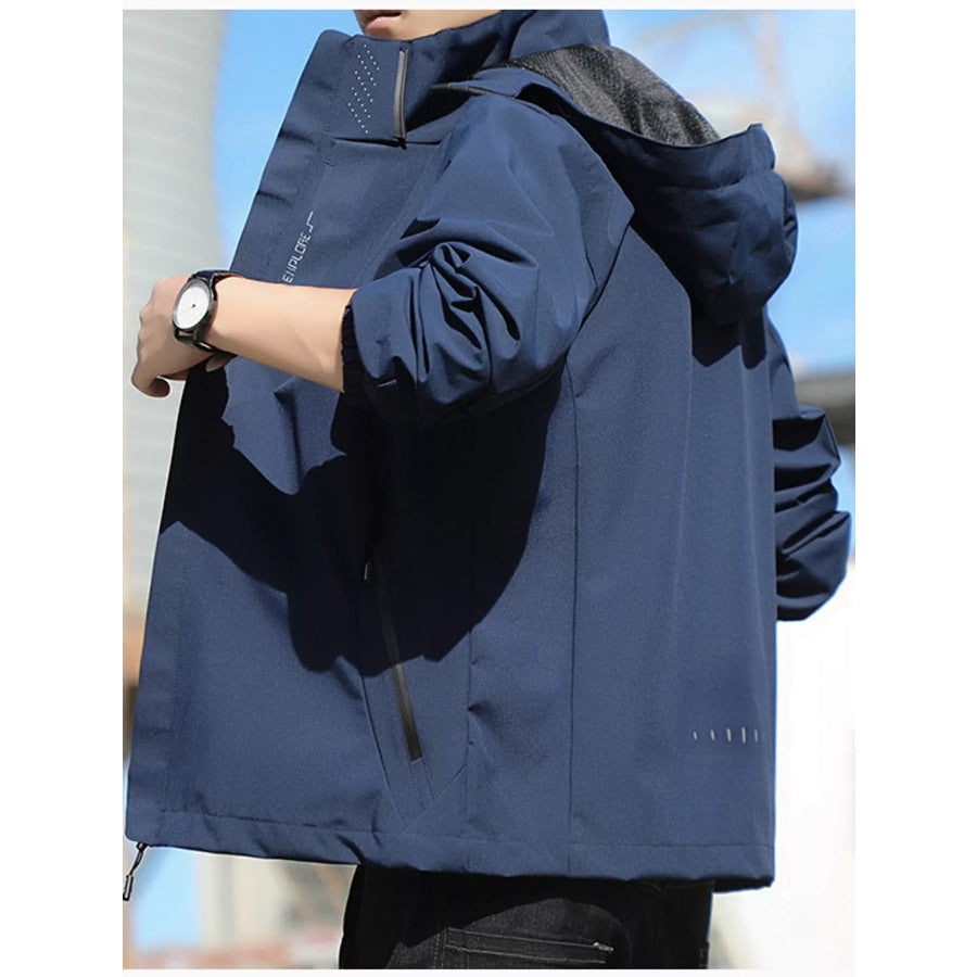 Men’s Plus Size Waterproof Zip Up Windbreaker Jacket Apparel and Accessories