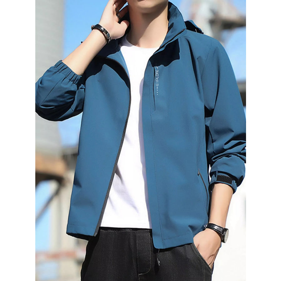 Men’s Plus Size Waterproof Zip Up Windbreaker Jacket Apparel and Accessories