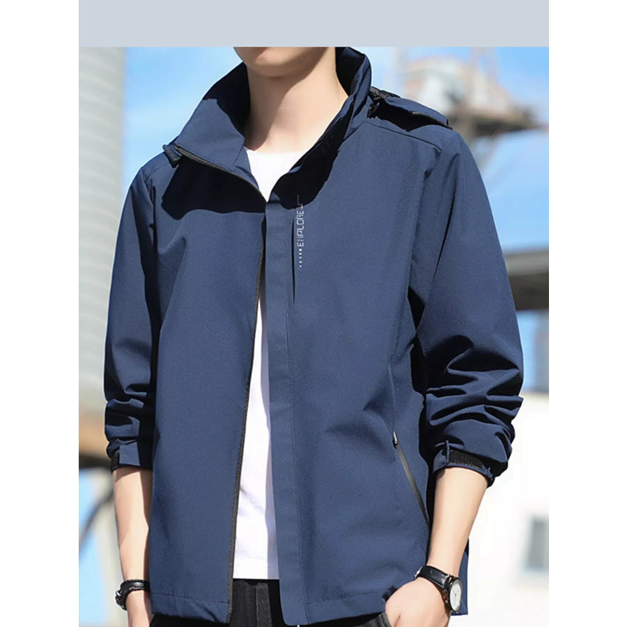 Men’s Plus Size Waterproof Zip Up Windbreaker Jacket Apparel and Accessories