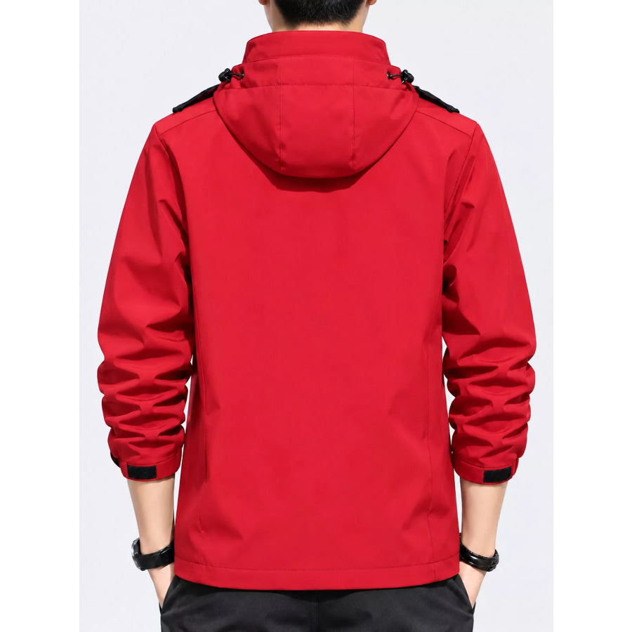 Men’s Plus Size Waterproof Zip Up Windbreaker Jacket Red / M Apparel and Accessories