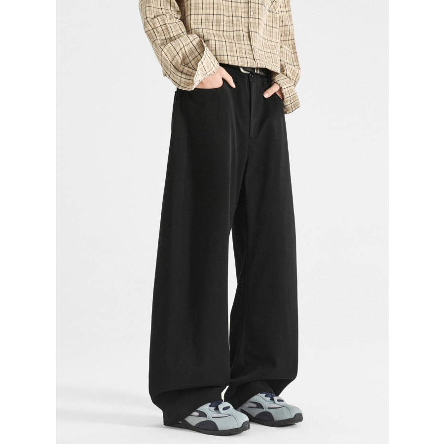 Men’s Plus Size Wide Leg Casual Pants Black / M Apparel and Accessories