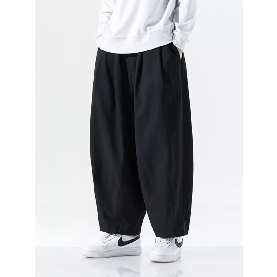 Men’s Plus Size Wide Leg Casual Pants Black / M Apparel and Accessories