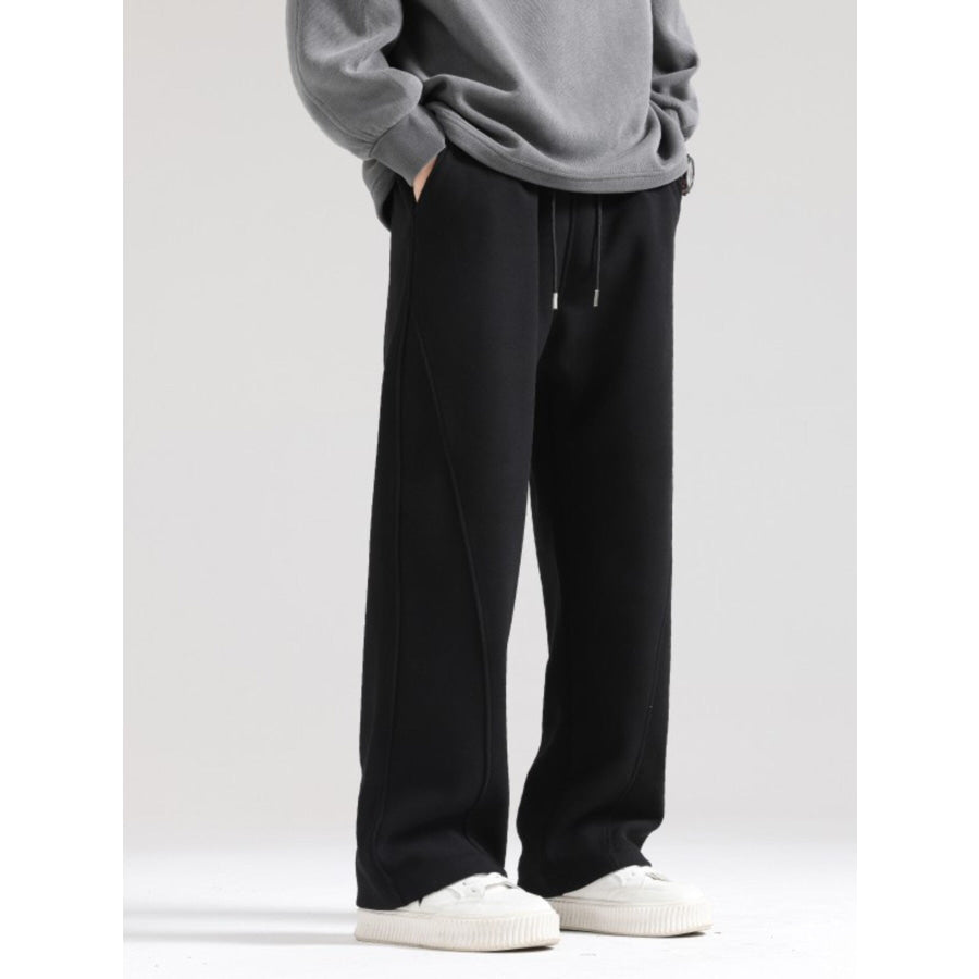 Men’s Plus Size Wide Leg Casual Pants Black / M Apparel and Accessories