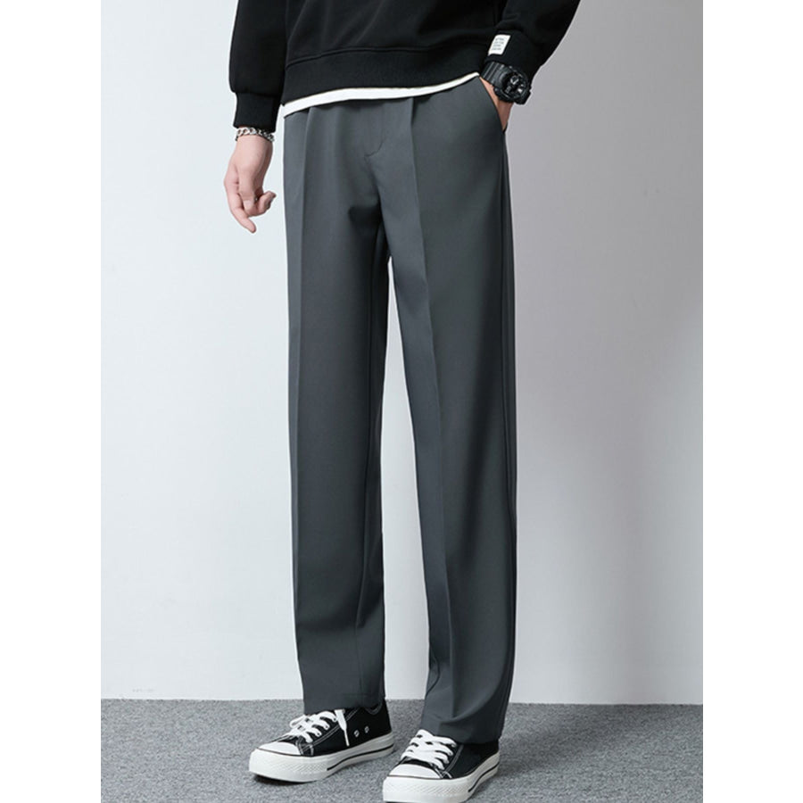 Men’s Plus Size Wide Leg Casual Pants Dark Gray / M Apparel and Accessories
