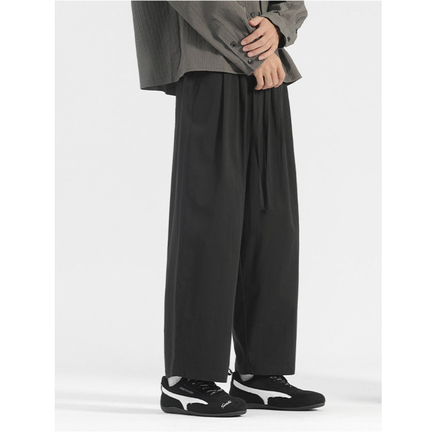 Men’s Plus Size Wide Leg Drawstring Casual Pants Apparel and Accessories