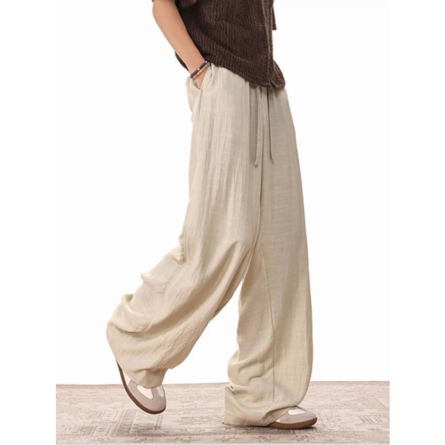 Men’s Plus Size Wide Leg Drawstring Pants Apparel and Accessories