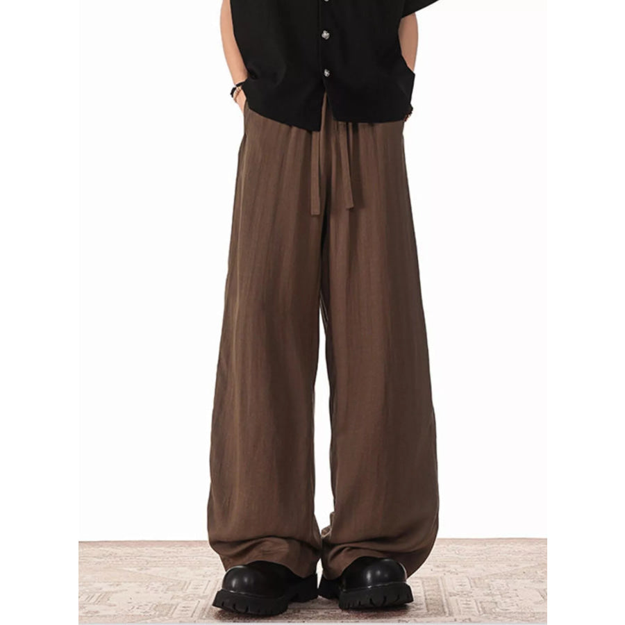 Men’s Plus Size Wide Leg Drawstring Pants Apparel and Accessories