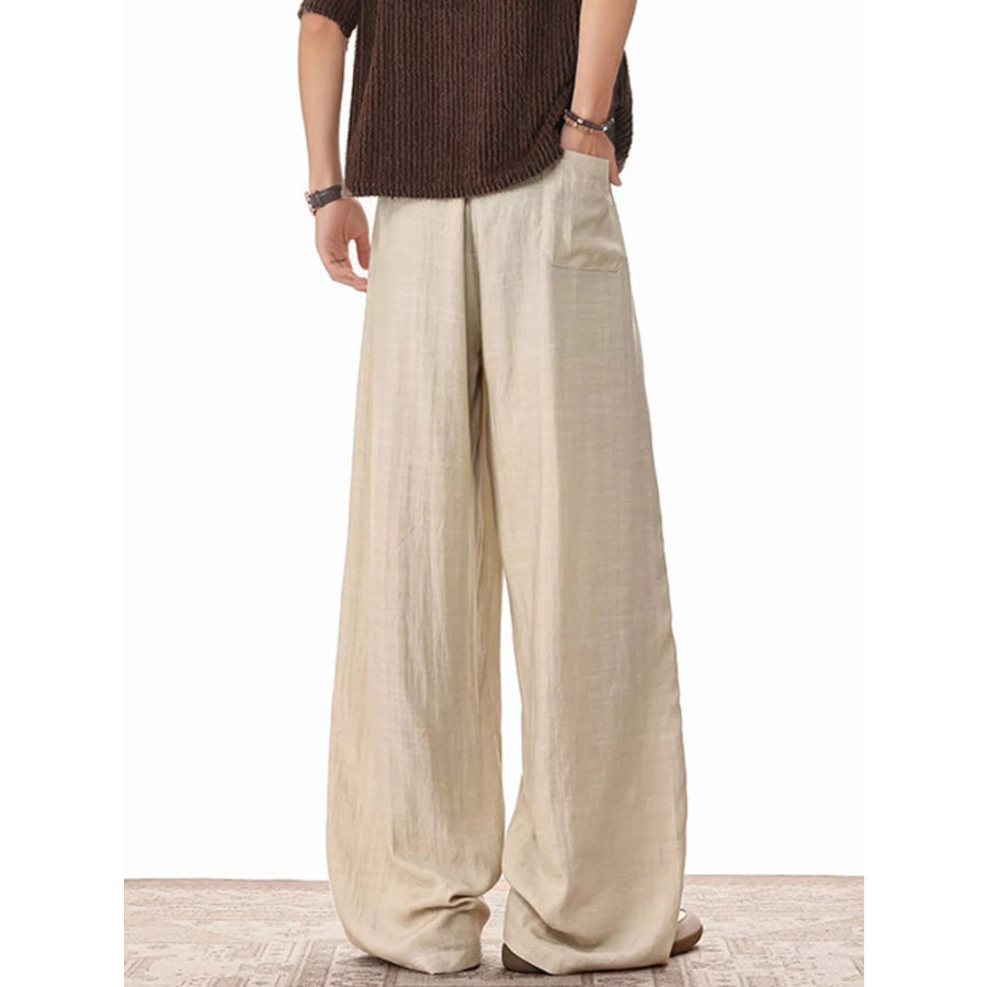 Men’s Plus Size Wide Leg Drawstring Pants Apparel and Accessories