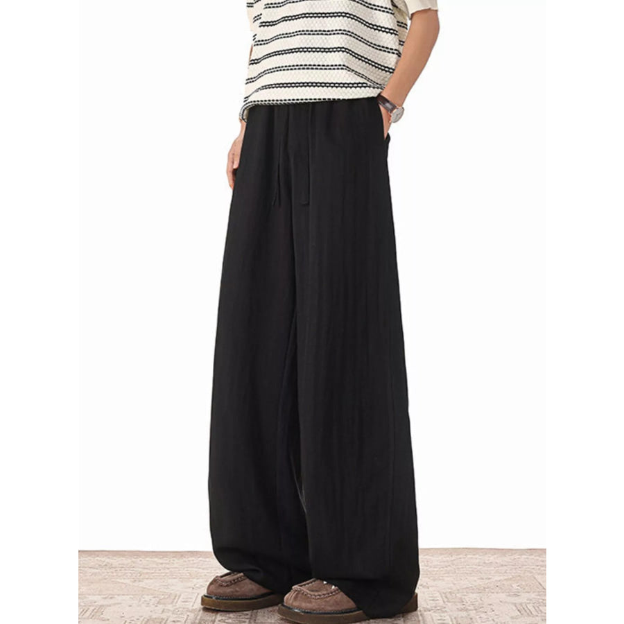 Men’s Plus Size Wide Leg Drawstring Pants Apparel and Accessories