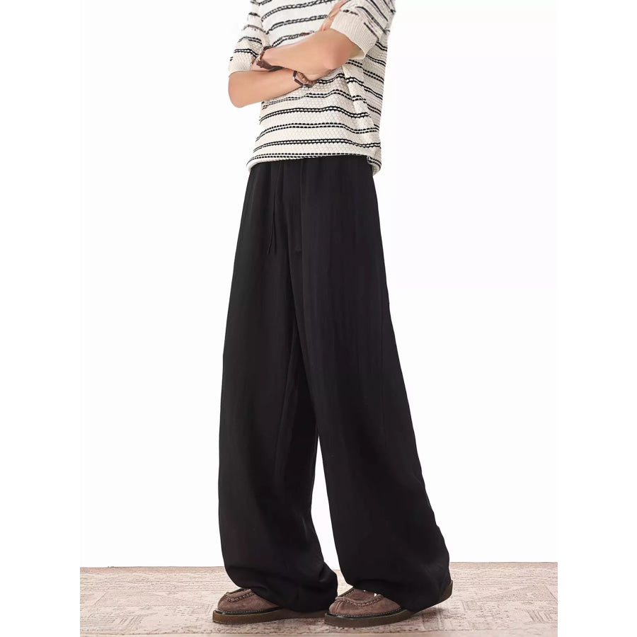 Men’s Plus Size Wide Leg Drawstring Pants Apparel and Accessories