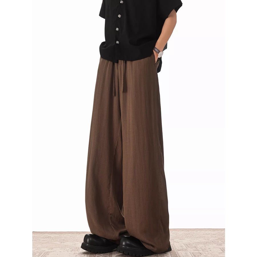 Men’s Plus Size Wide Leg Drawstring Pants Apparel and Accessories