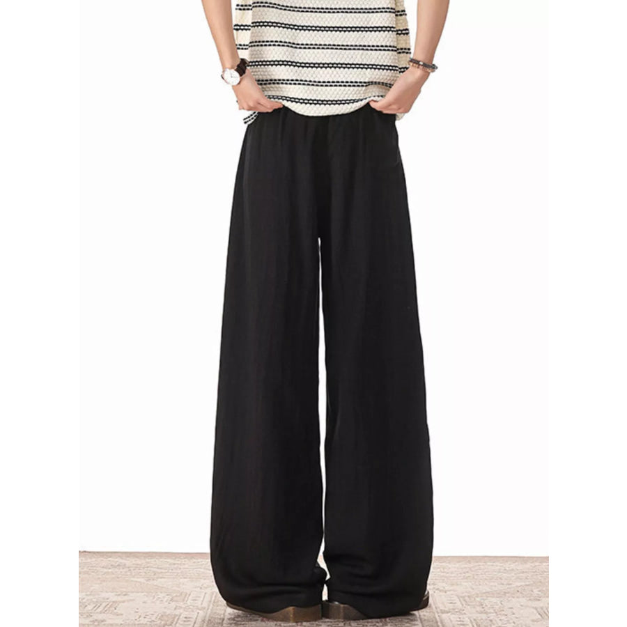 Men’s Plus Size Wide Leg Drawstring Pants Apparel and Accessories